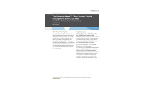 The Forrester Wave™: Cloud Human Capital Management Suites, Q2 2020